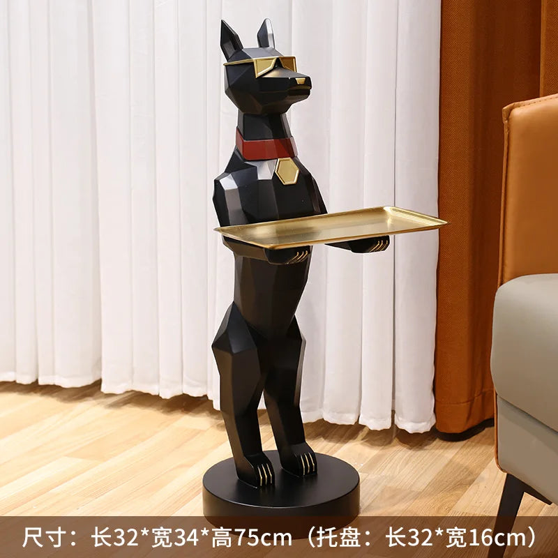 Room Decor Large Dog Statue Decoration Luxury LivingRoom TV Cabinet Sofa Corner Storage Tray Decoration Sculpture Home Accessory