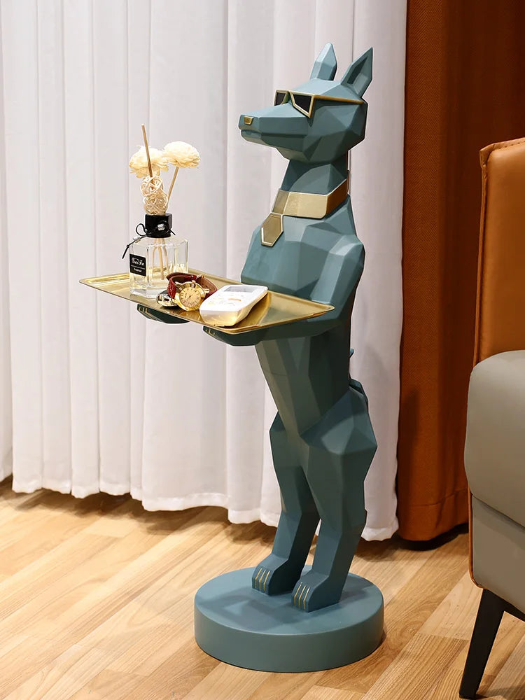 Room Decor Large Dog Statue Decoration Luxury LivingRoom TV Cabinet Sofa Corner Storage Tray Decoration Sculpture Home Accessory