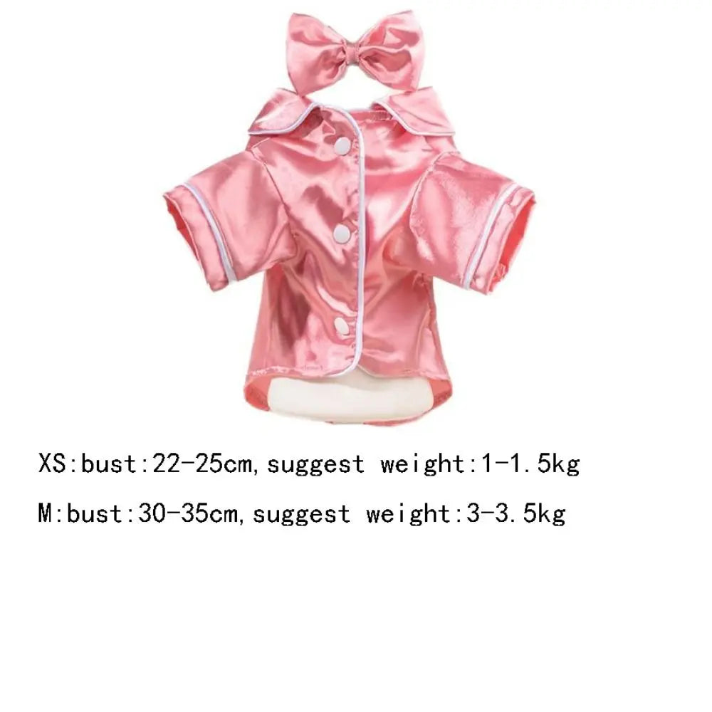 Luxury Soft Pet Silk Pajamas Thin Fabric XS/L Dog Shirt Skin-friendly Comfortable Cat Clothes Summer Season