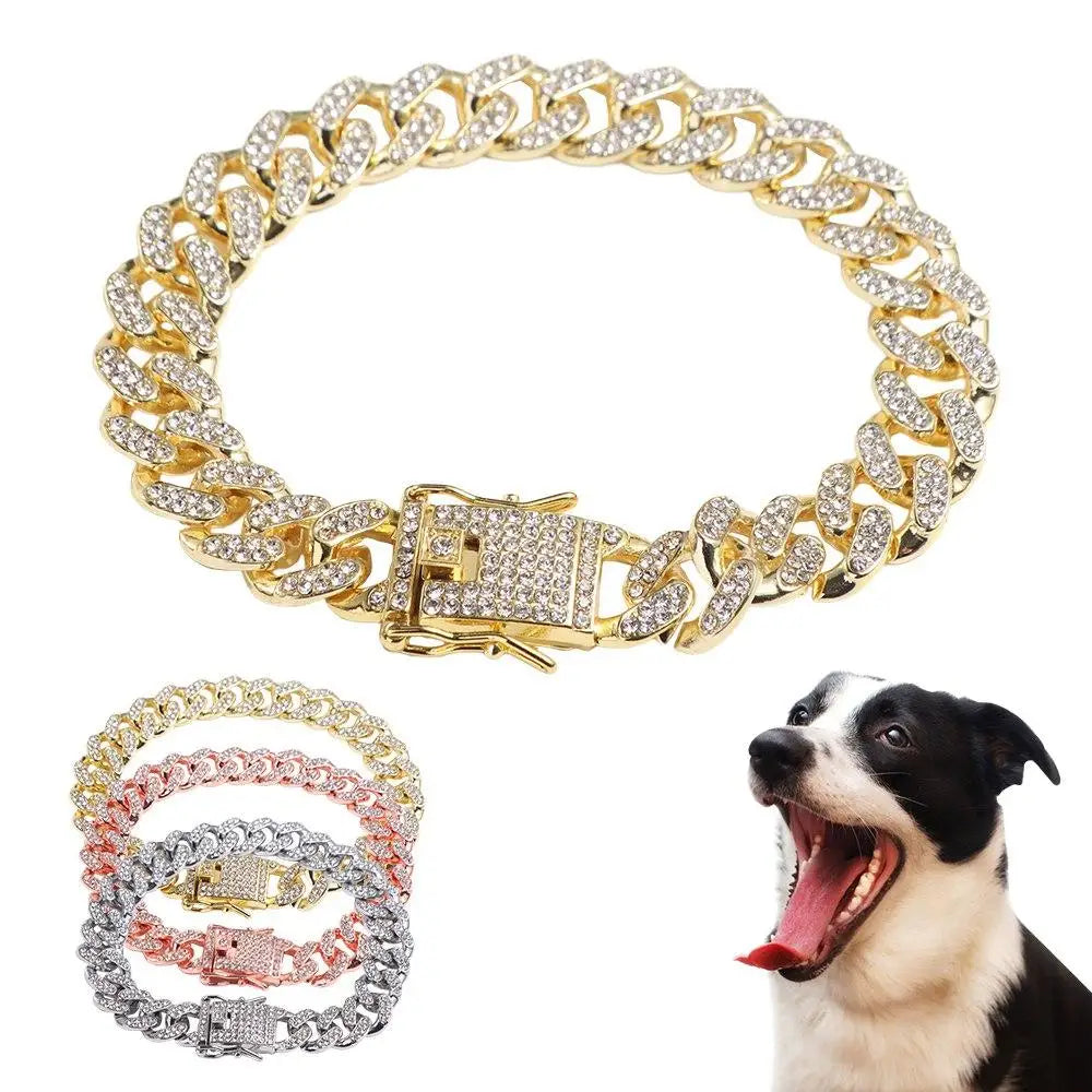 Luxury Fashion Dog Accessories Metal Pet Supplies Fighting Necklace Pet Chain Collar Necklace Dog Jewelry