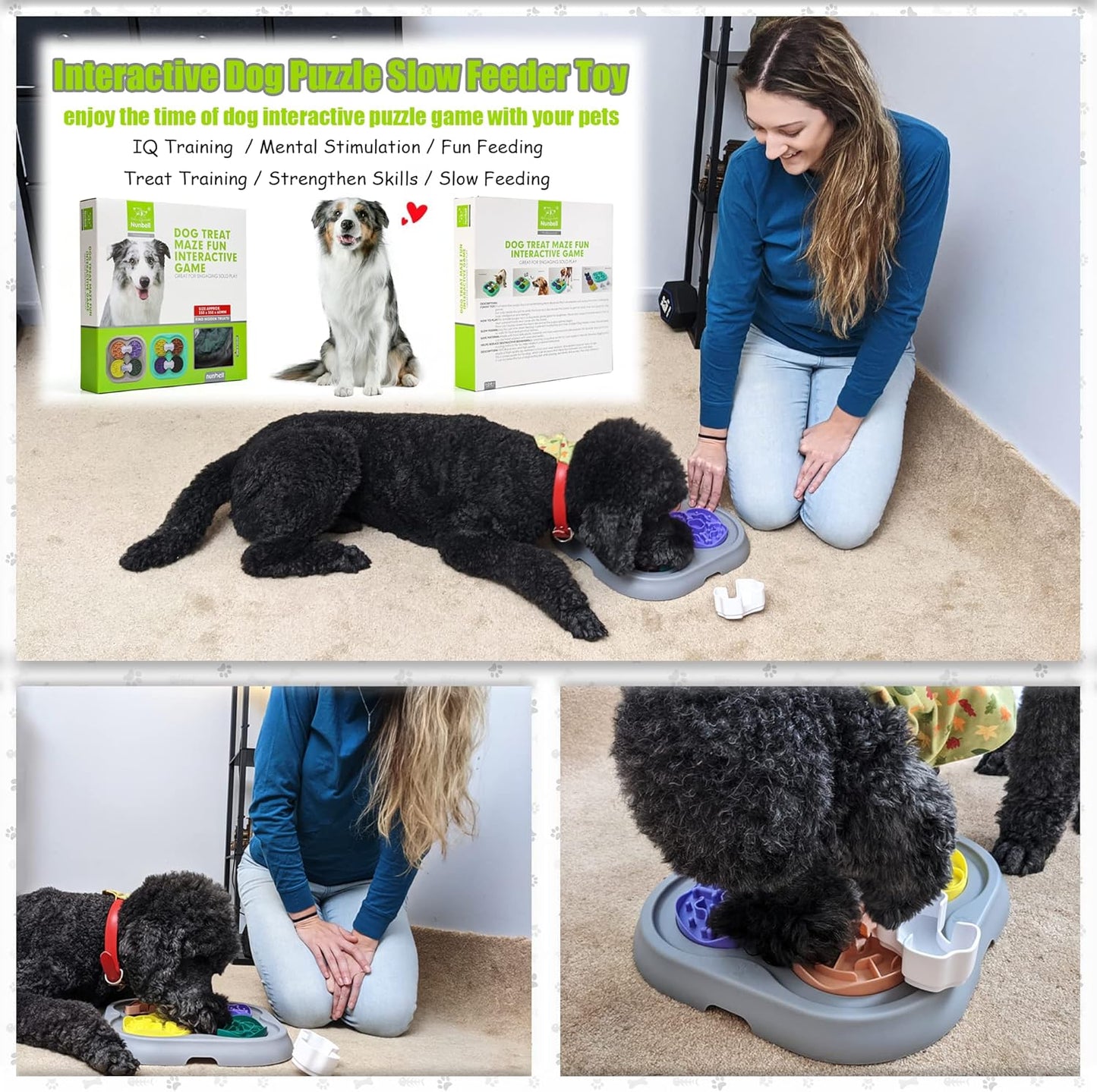 Dog Puzzle Toys, Large Size Interactive Dog Toys for Large Smart Dogs as Dogs Food Puzzle Feeder Toys for IQ Training&Mental Enrichment,Funny&Difficulty Treat Puzzle for Medium Dogs to Keep Them Busy
