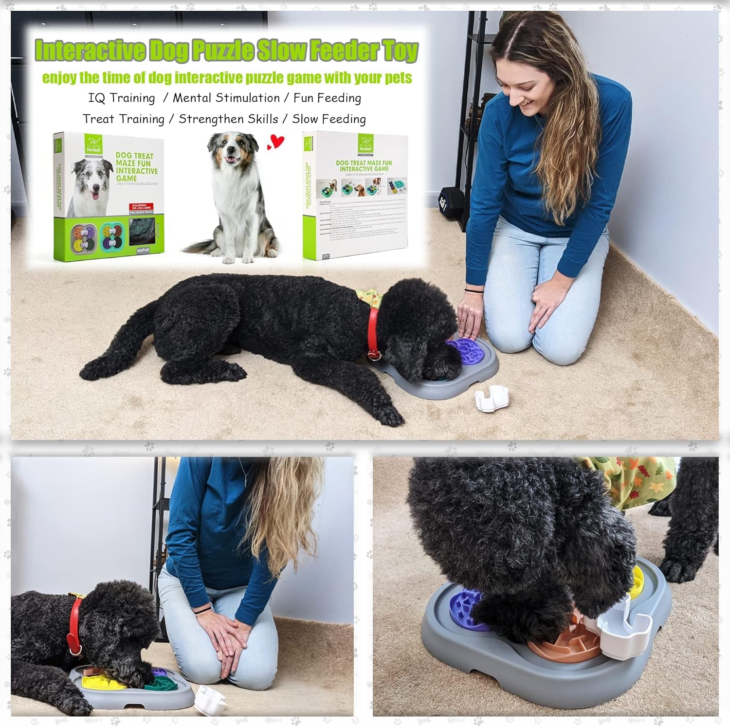Dog Puzzle Toys, Large Size Interactive Dog Toys for Large Smart Dogs as Dogs Food Puzzle Feeder Toys for IQ Training&Mental Enrichment,Funny&Difficulty Treat Puzzle for Medium Dogs to Keep Them Busy