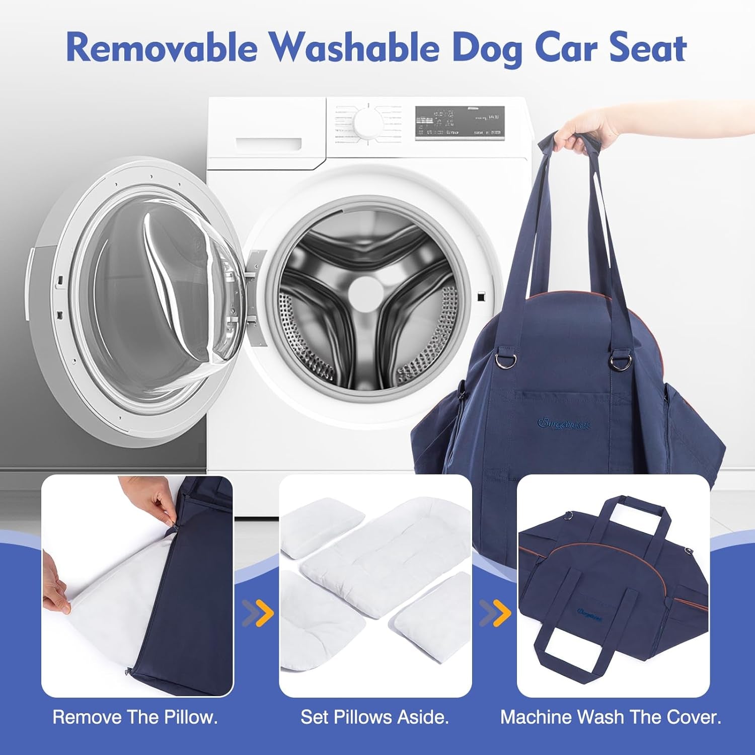 Luxurious Dog Car Seat for Small Dogs up to 20Lbs – 2-In-1 Puppy Cat Cozy Booster Carseat with Storage Pockets, Waterproof Outdoor Travel Pet Carrier Bed