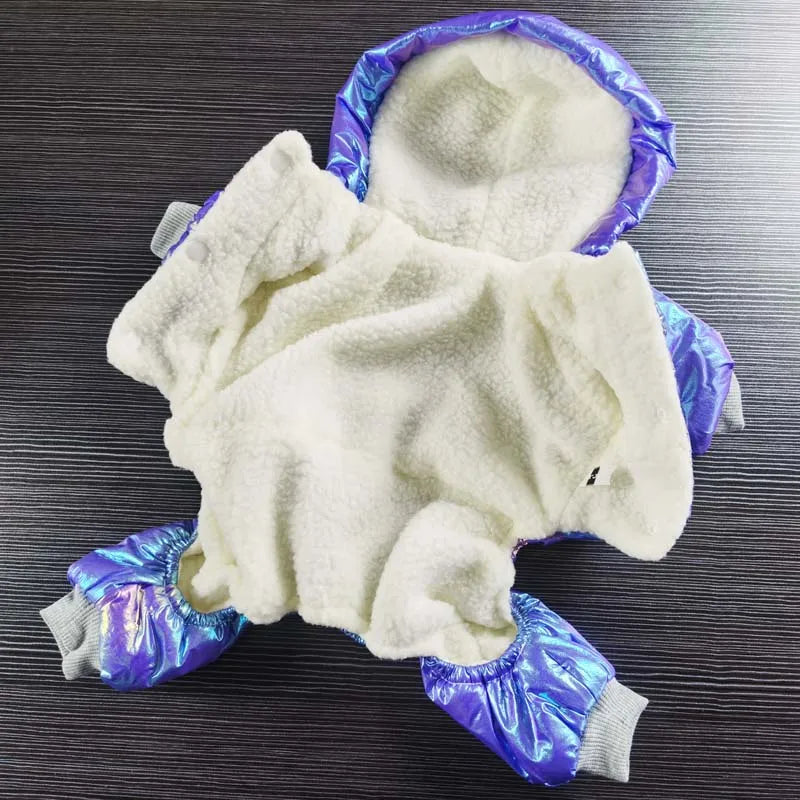 Dog Winter Clothes Thick Fleece Overalls for Small Dogs Windproof Dog Hooded Parka Luxury Designer  Shih Tzu Jumpsuit Onesie