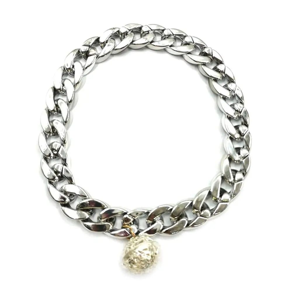 Luxurious Pet Dog Collar Cuban Chain Dog Chain Dog Collar Lock Gold Silver Dog Chain French Bulldog Pitbull Collar