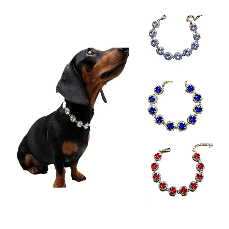 Pet Supplies Luxury Satellite Stone Rhinestone Pet Necklace Jewelry Dog Collar