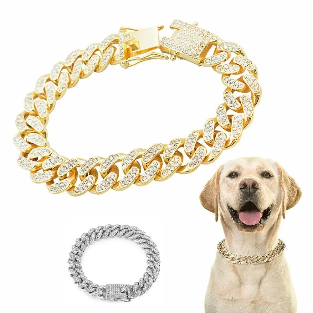Luxury Fashion Dog Accessories Metal Pet Supplies Fighting Necklace Pet Chain Collar Necklace Dog Jewelry