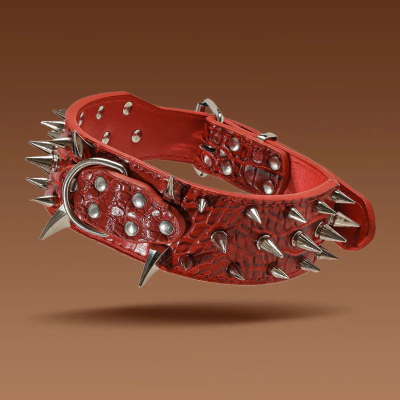 Luxury gold dog collar, handmade leather dog collar, PU leather pet collar, medium to large dog walking leash