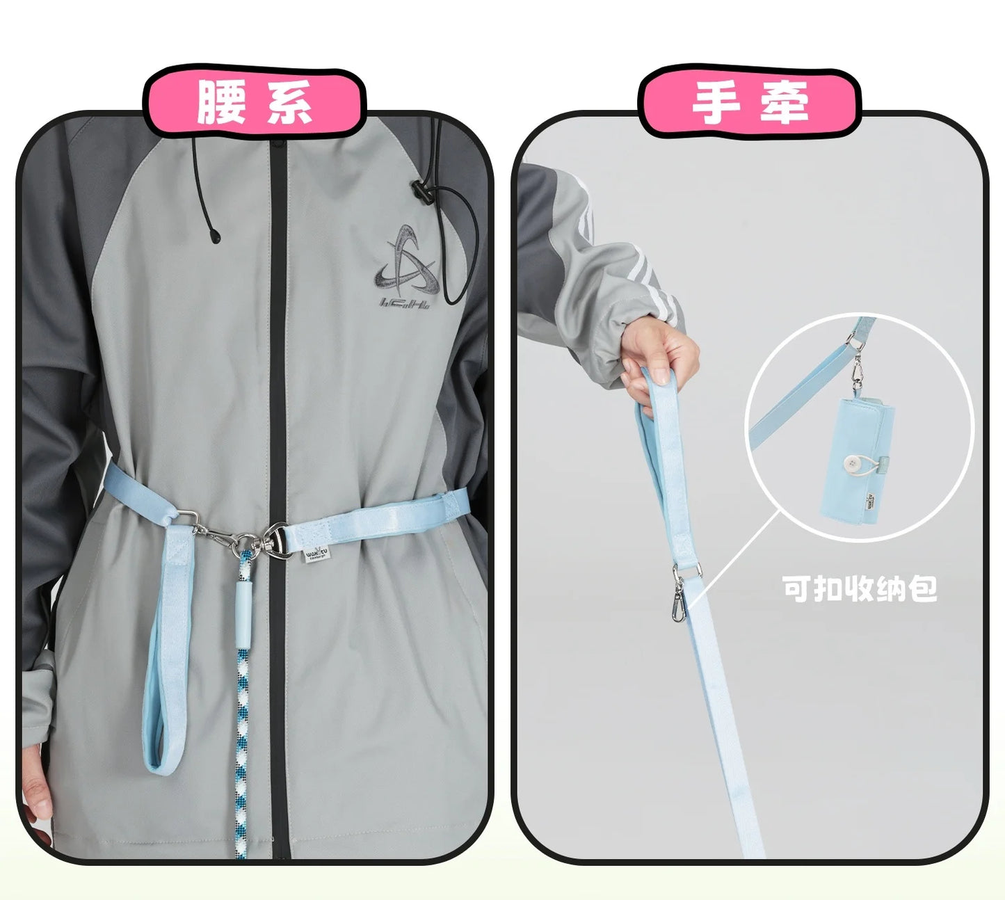 luxury pet P leash with storage bag dog collar with leash pet training leash blue no pull pet adjustable walking leash