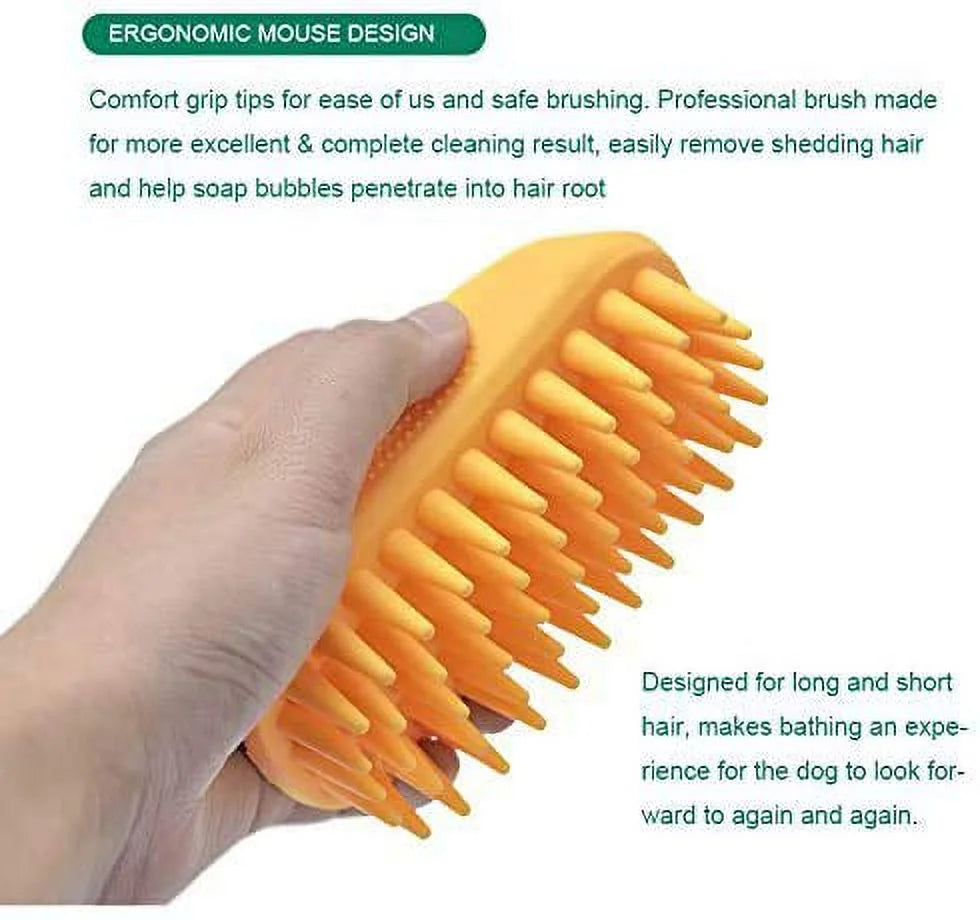 Dog Bath Brush - the Essential Grooming Tool for Shedding Control & Stress-Free Bath Times - Treat Your Dog to Luxury!