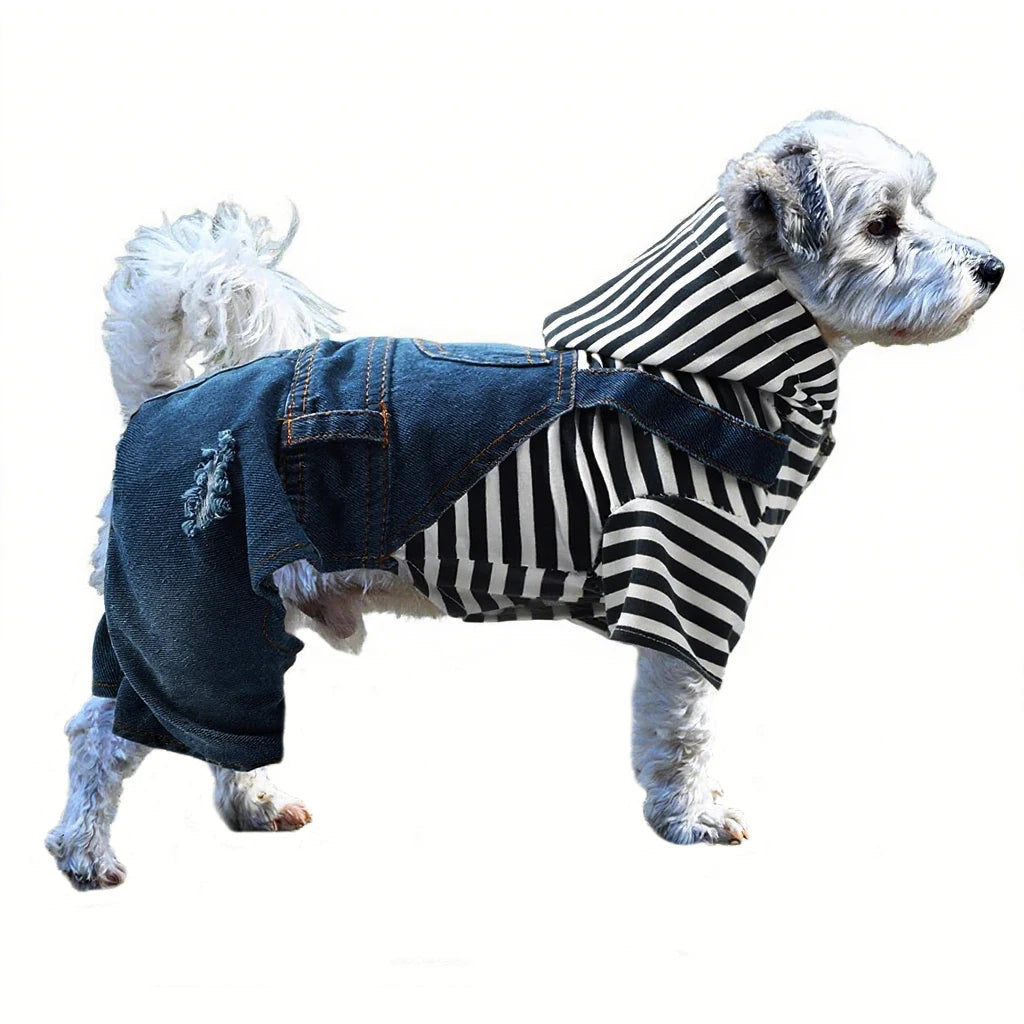 Dog Denim Overalls Puppy Jean Small Dog Costumes Pet Jean Jumpsuit Shirts Pants One-piece Outfits for Small medium Dogs
