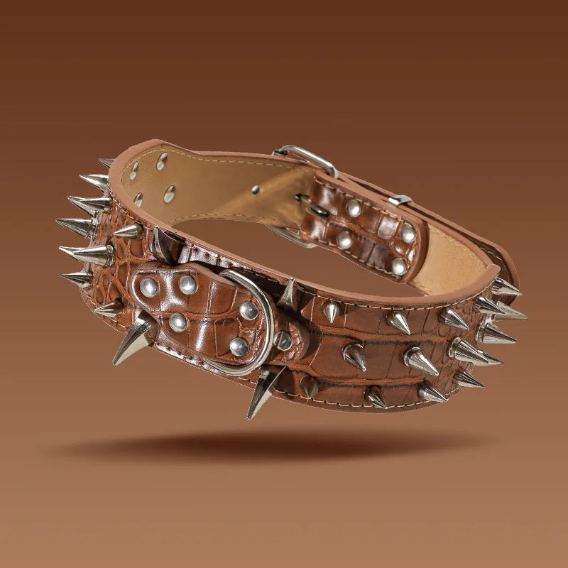 Luxury gold dog collar, handmade leather dog collar, PU leather pet collar, medium to large dog walking leash