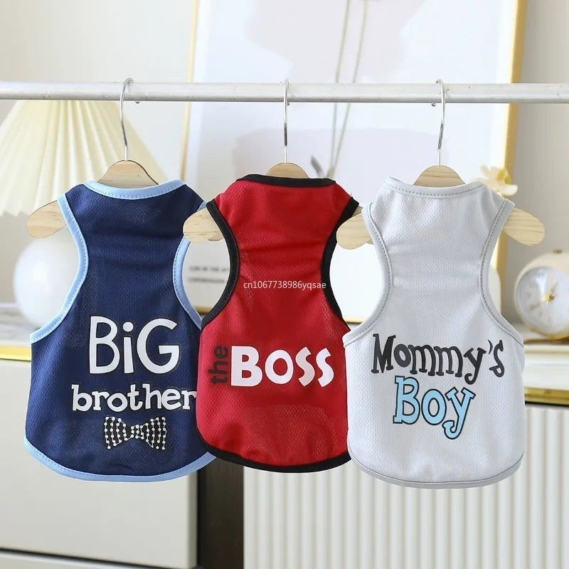 Summer Small Dog Vest Letter Print Pet Pullover for Chihuahua Schnauzer Puppy Clothing Soft Comfortable Pets Sleeveless T-shirt