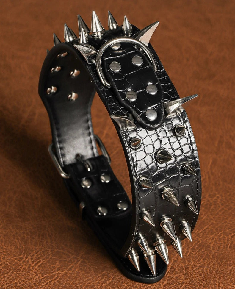 Luxury gold dog collar, handmade leather dog collar, PU leather pet collar, medium to large dog walking leash