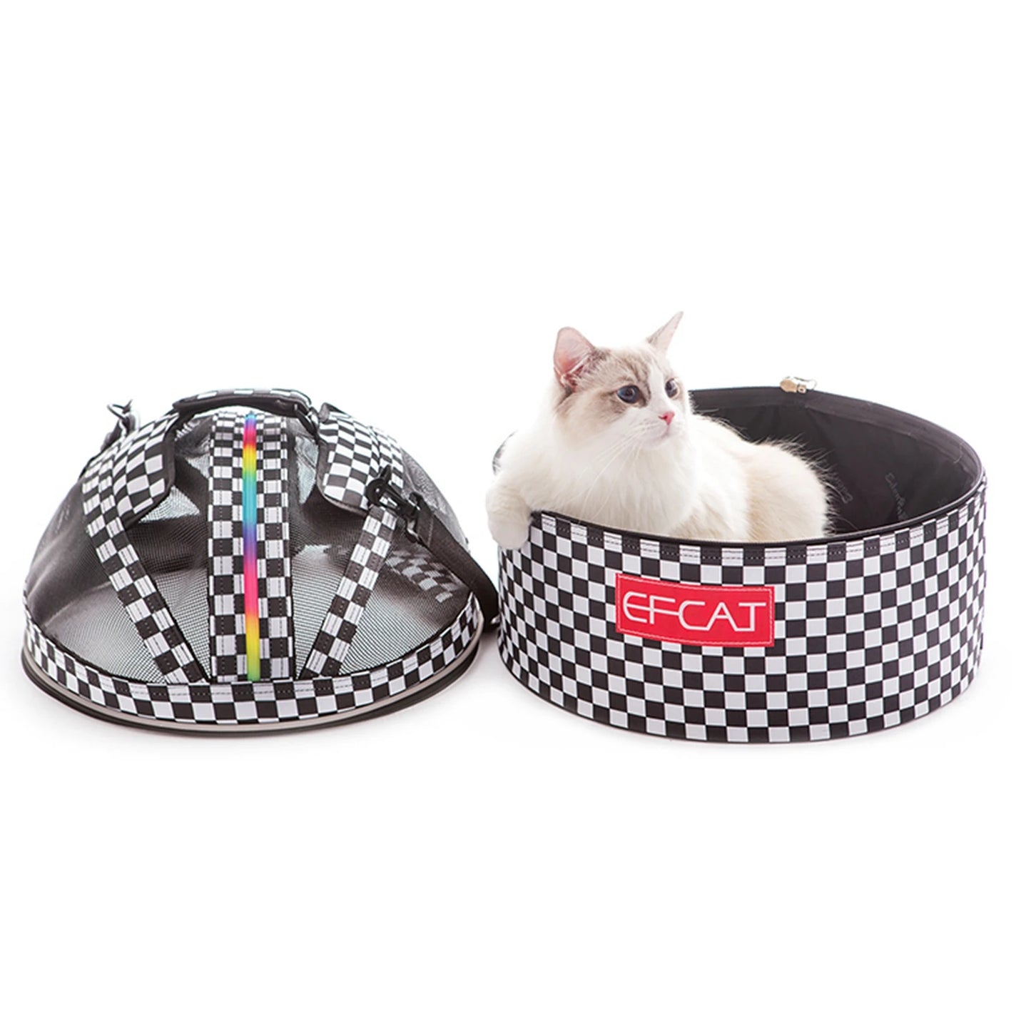 EFCAT Luxury Pet  Bed Round Space Bag,Puppy Kitten Basket,Outdoor Fashion Cat Dog Car Seat Bag