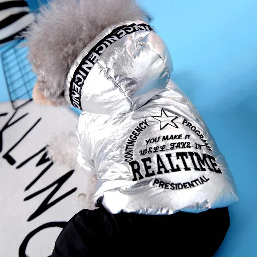 Dog Winter Clothes Thick Fleece Overalls for Small Dogs Windproof Dog Hooded Parka Luxury Designer  Shih Tzu Jumpsuit Onesie