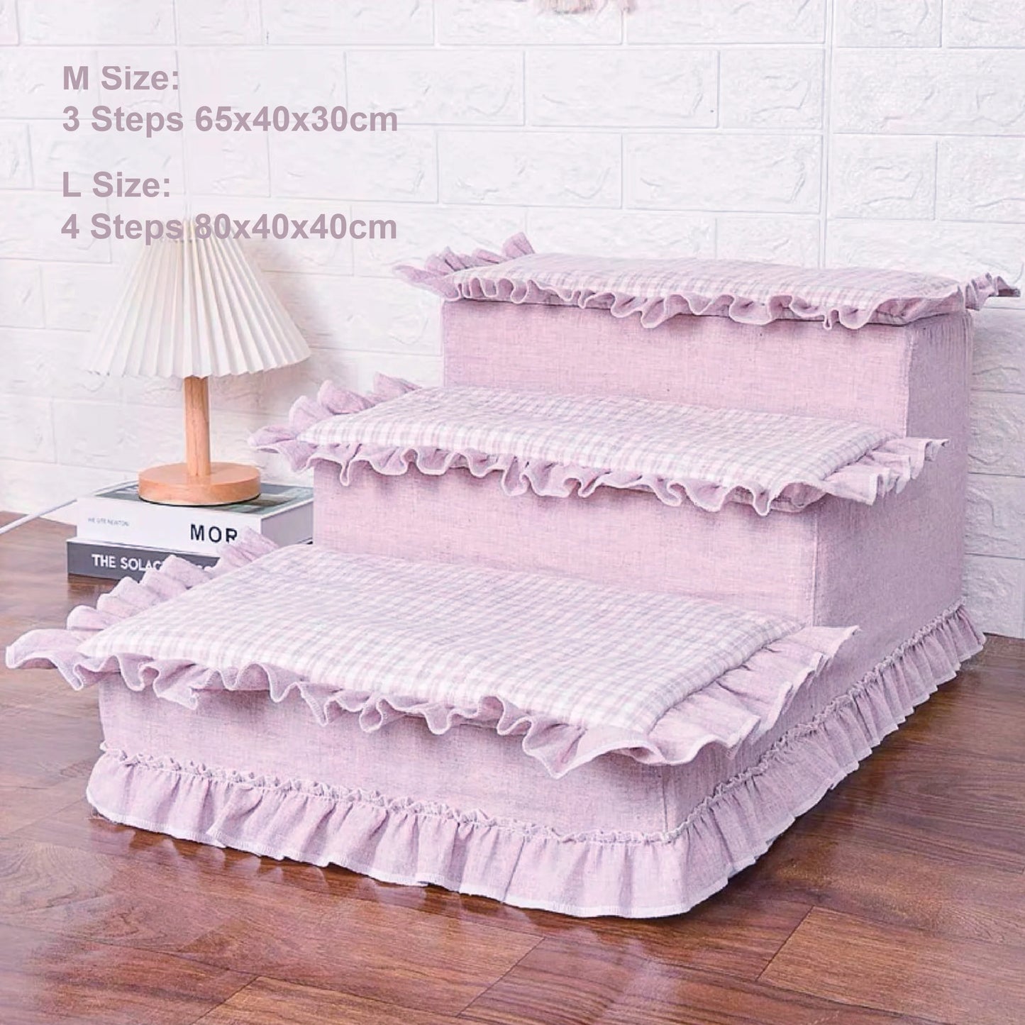 Pet Luxury Deluxe Kit Set House Nest Cradle Bed Stairs Ladder for Small Medium Dogs Cats, Cozy Cushion Puppy Kitten Accessories