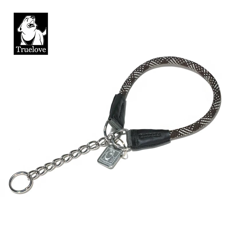 Truelove Pet P-Collar New Strong Metal Stainless Steel Nylon Braided Large Rope Training Dog Premium Designer Luxury TLC5374