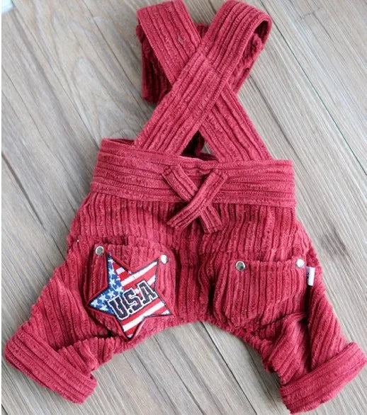 Japan and Korea pet autumn summer wear dog clothes cotton overalls pants Teddy Schnauzer clothes directly from the manufacturer