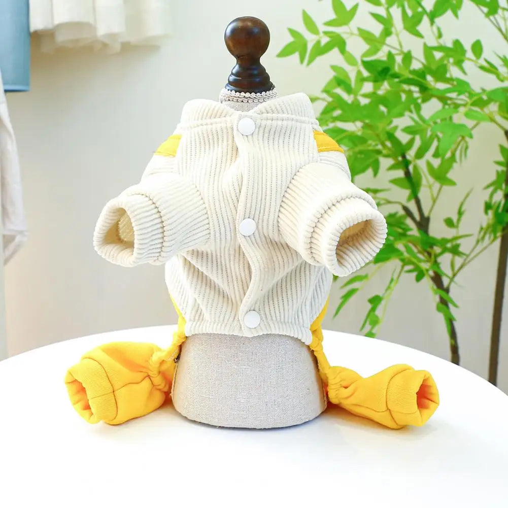 Pet Overall Cute Yellow Tiger Bib Pants Breathable Dogs Stylish Pet Overalls Pajamas Adorable Dog Onesies Cute Four Leg Clothing