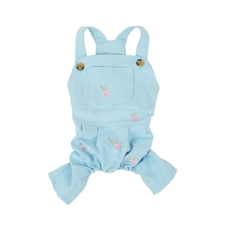 IBEANS pet clothes manufacturer spring and summer dog overalls overalls skirt pockets embroidered pumpkin pants cat overalls