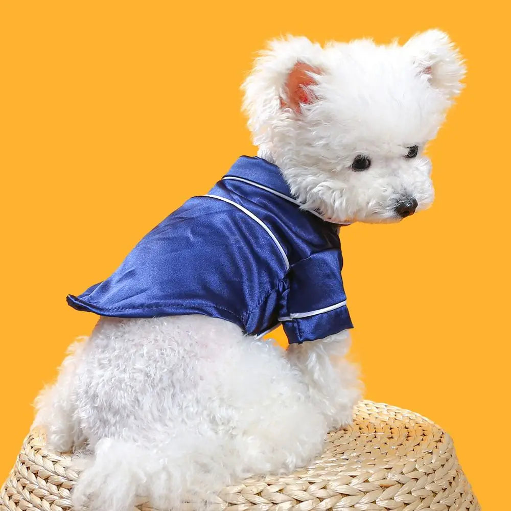 Luxury Soft Pet Silk Pajamas Thin Fabric XS/L Dog Shirt Skin-friendly Comfortable Cat Clothes Summer Season