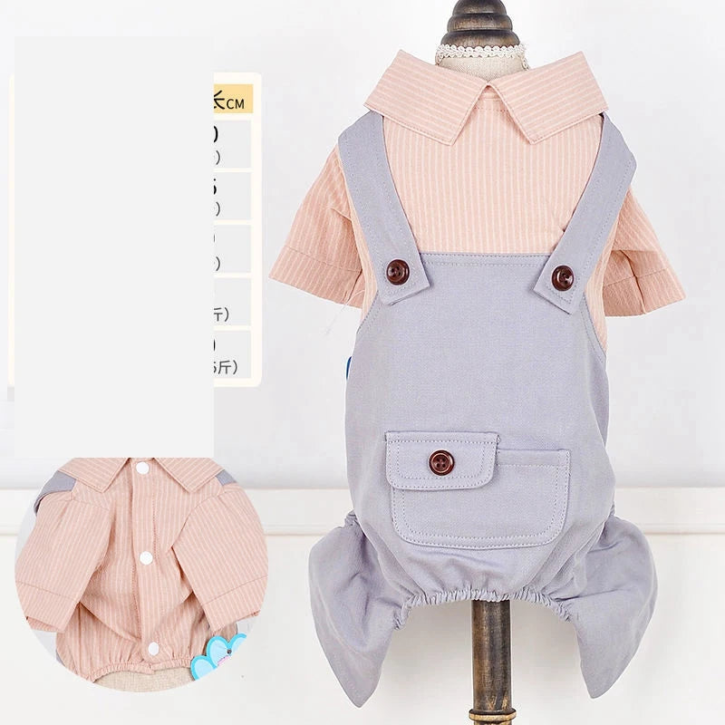 New Dog Jumpsuit Knited Sweater Plaid Jeans Jacket Pants Suit Onesies Trousers Pet Autumn Coat Jaket Puppy Overalls