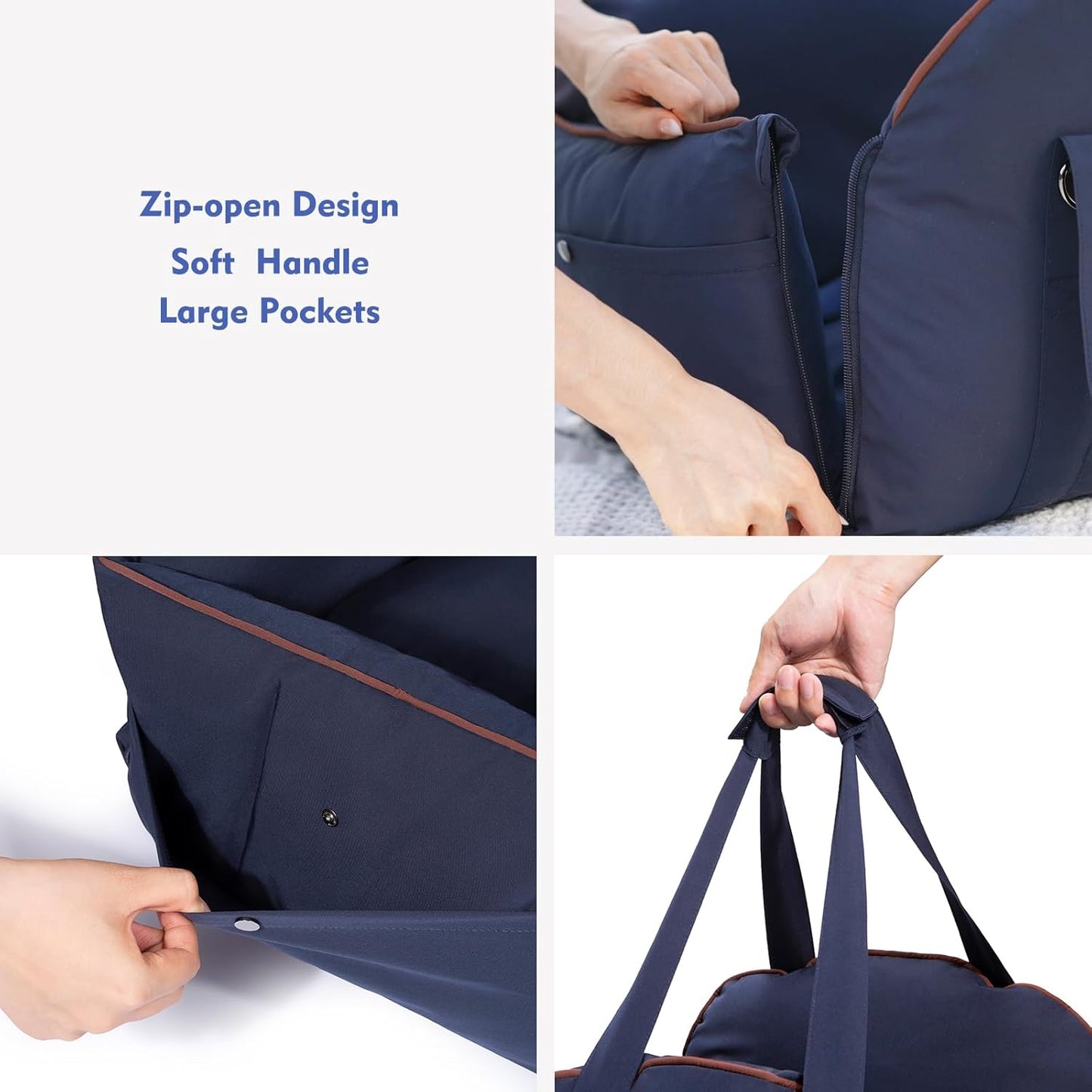 Luxurious Dog Car Seat for Small Dogs up to 20Lbs – 2-In-1 Puppy Cat Cozy Booster Carseat with Storage Pockets, Waterproof Outdoor Travel Pet Carrier Bed