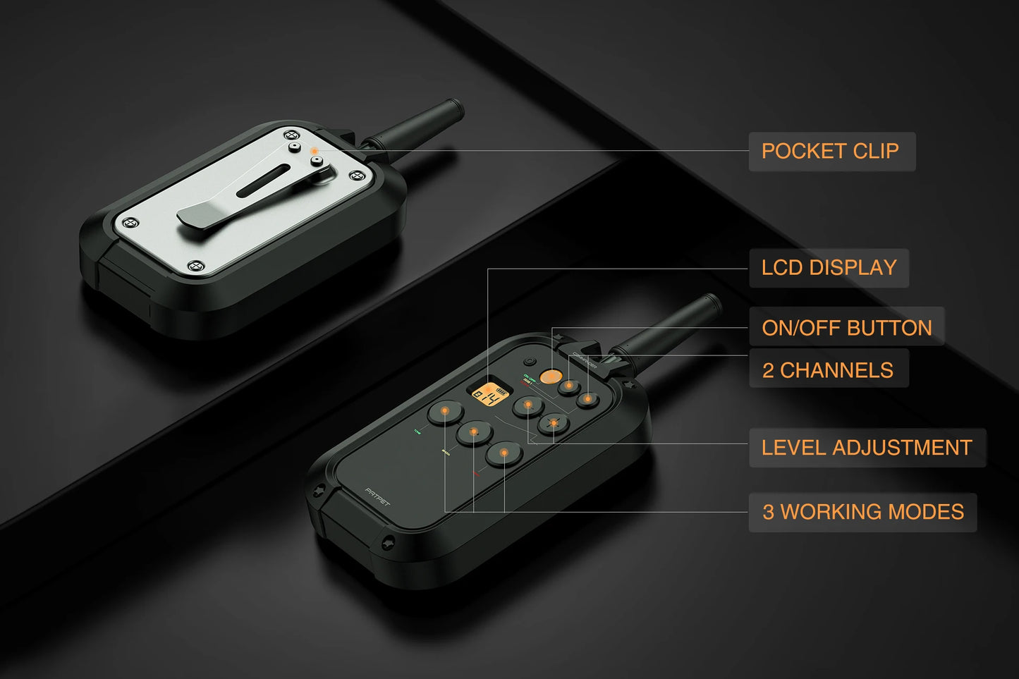 Upgraded Professional  Dog Training Collar IPX7 Waterproof Electronic Luxury Pet Dog Shock Collar 1500m Remote