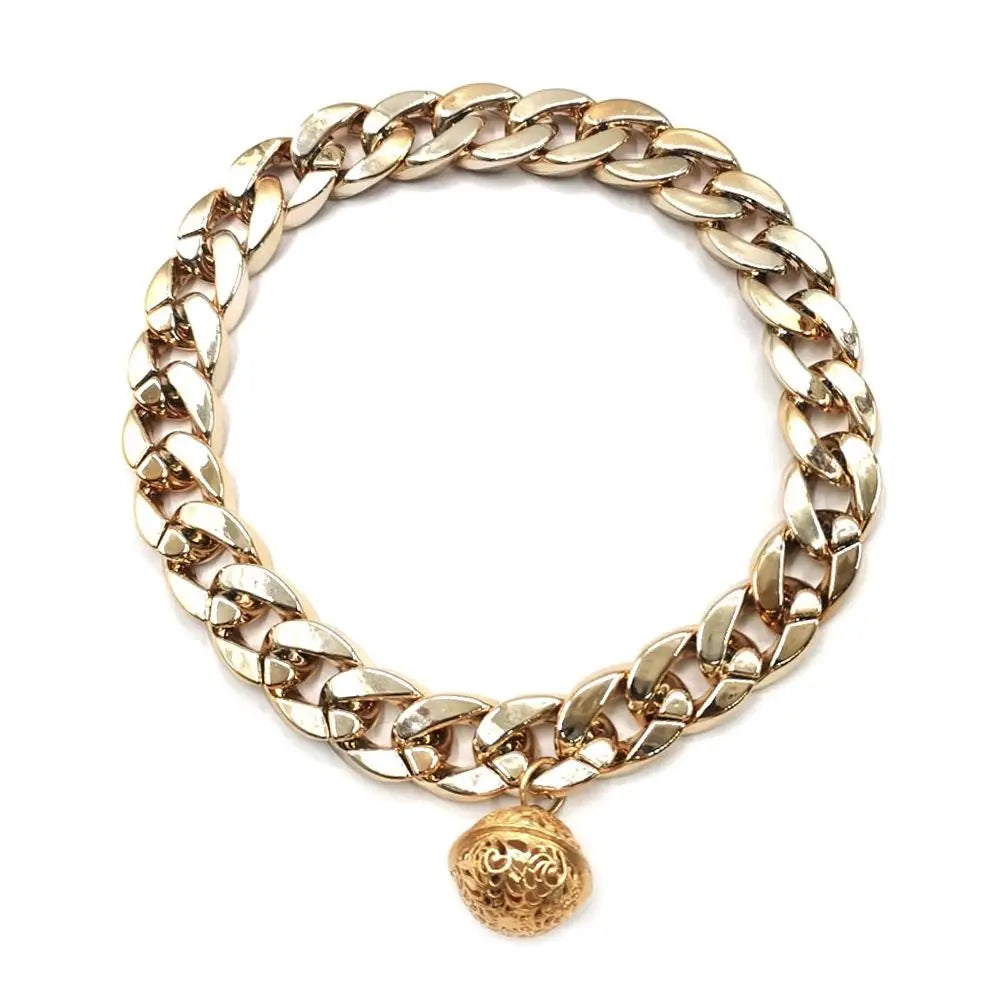 Luxurious Pet Dog Collar Cuban Chain Dog Chain Dog Collar Lock Gold Silver Dog Chain French Bulldog Pitbull Collar