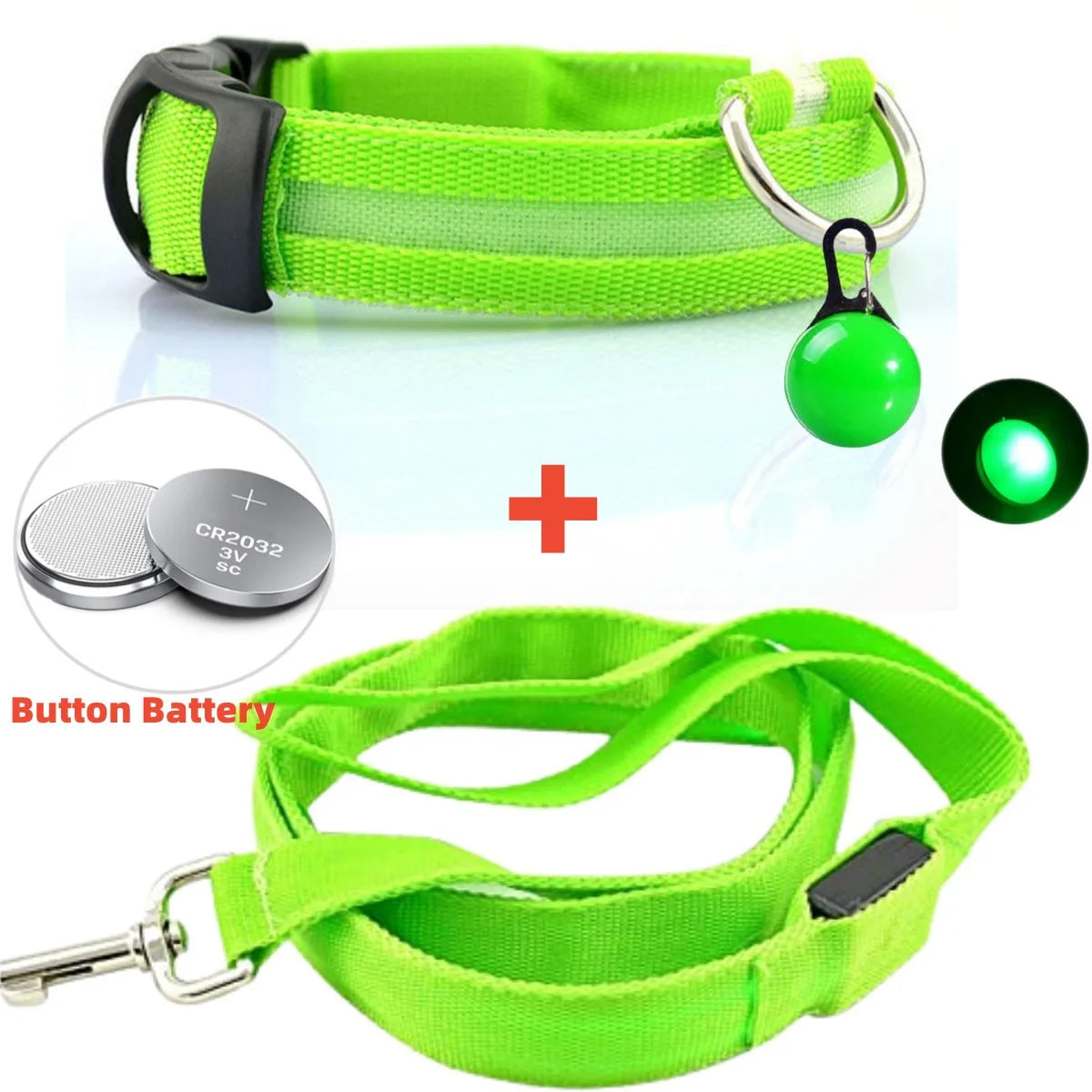 Led Glowing Leash Luminous Dog Collar With Pendant Set Luxury Light For Kinds Dogs Cat Night Safety Flashing Collar Accessories