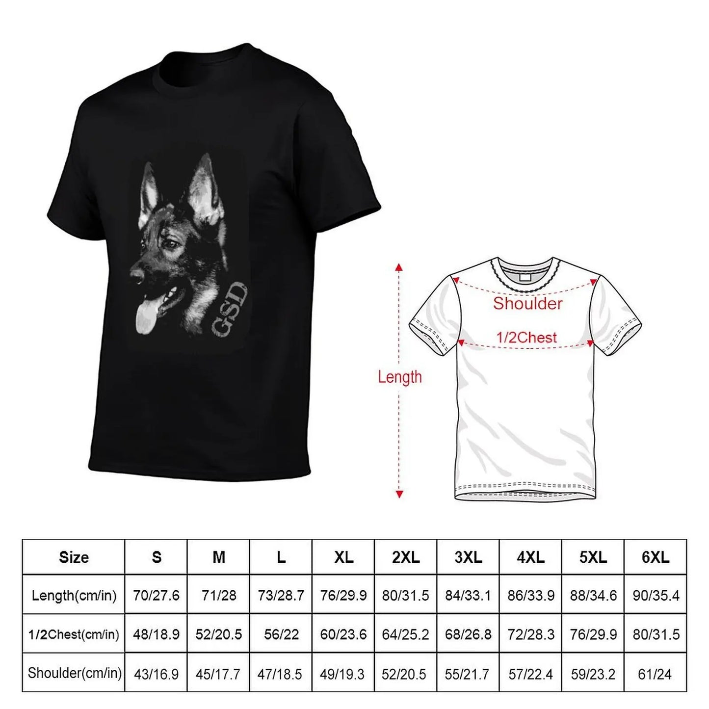 German Shepherd Dog - GSD T-Shirt t shirt custom print t shirt man luxury T-Shirt