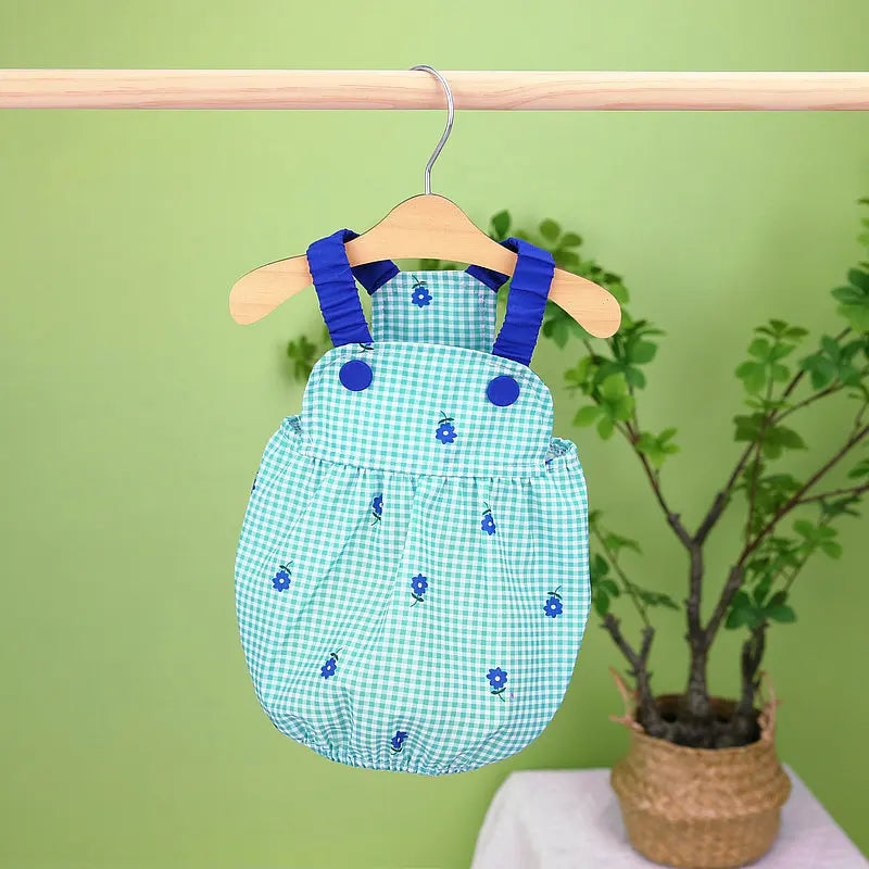 Puppy Dress Summer Pet overalls |Black & White Striped  Dress-|Luxury Blue Overalls Vest