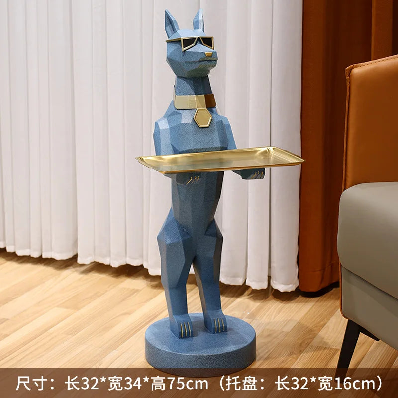Room Decor Large Dog Statue Decoration Luxury LivingRoom TV Cabinet Sofa Corner Storage Tray Decoration Sculpture Home Accessory