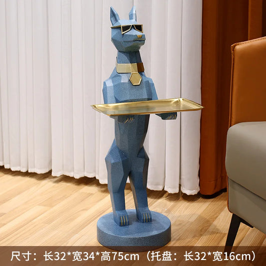 Room Decor Large Dog Statue Decoration Luxury LivingRoom TV Cabinet Sofa Corner Storage Tray Decoration Sculpture Home Accessory