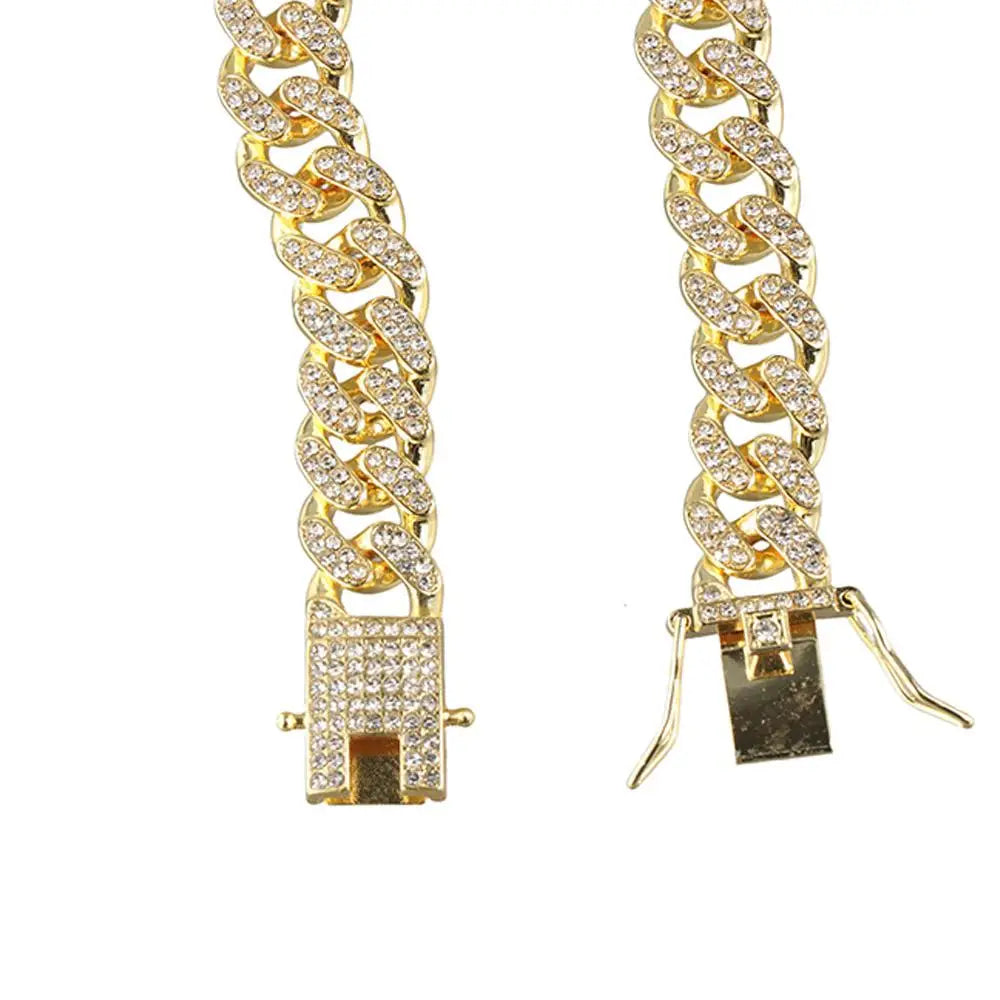 Luxury Fashion Fighting Necklace Photo Props Pet Supplies Metal Collar Dog Jewelry Necklace Pet Chain