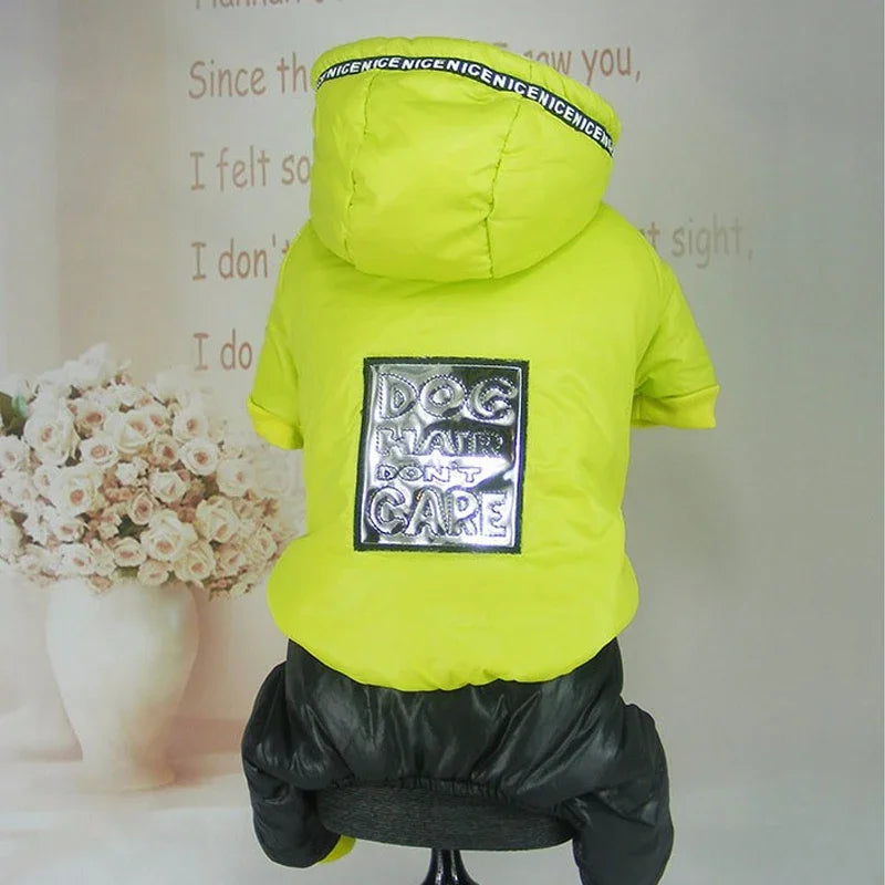 Dog Winter Clothes Thick Fleece Overalls for Small Dogs Windproof Dog Hooded Parka Luxury Designer  Shih Tzu Jumpsuit Onesie