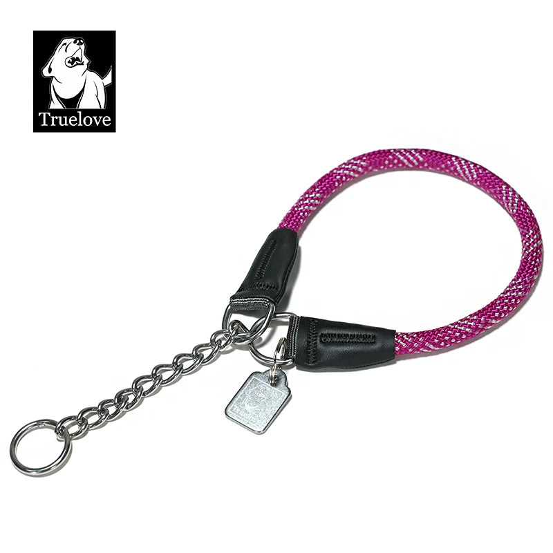 Truelove Pet P-Collar New Strong Metal Stainless Steel Nylon Braided Large Rope Training Dog Premium Designer Luxury TLC5374
