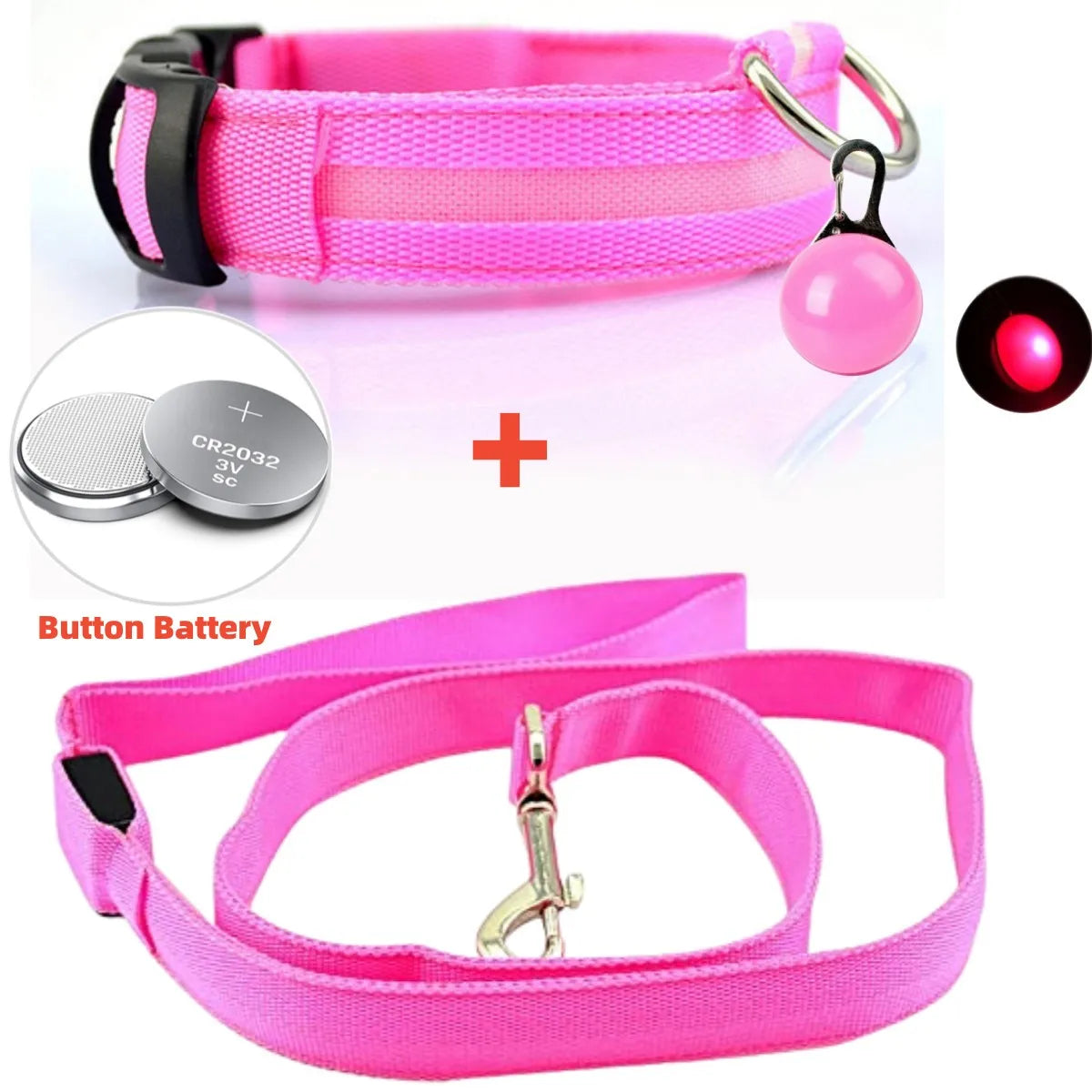 Led Glowing Leash Luminous Dog Collar With Pendant Set Luxury Light For Kinds Dogs Cat Night Safety Flashing Collar Accessories