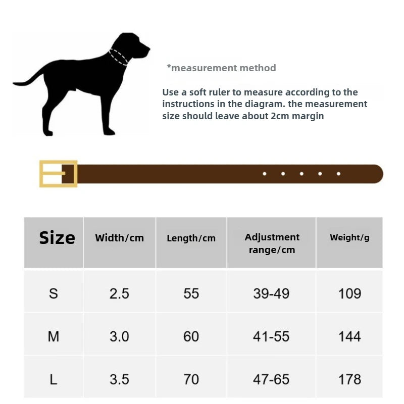 Handmade luxury leather dog collars with rivets for pets,  soft and comfortable top layer of cowhideall types of dogs