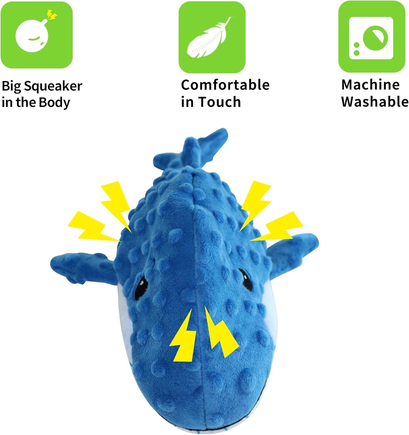Puppy Chew Toys - Sea Animal Soft Puppy Toys No Stuffing - Squeaky Dog Toy Sets for Small and Medium Dogs(Whale)