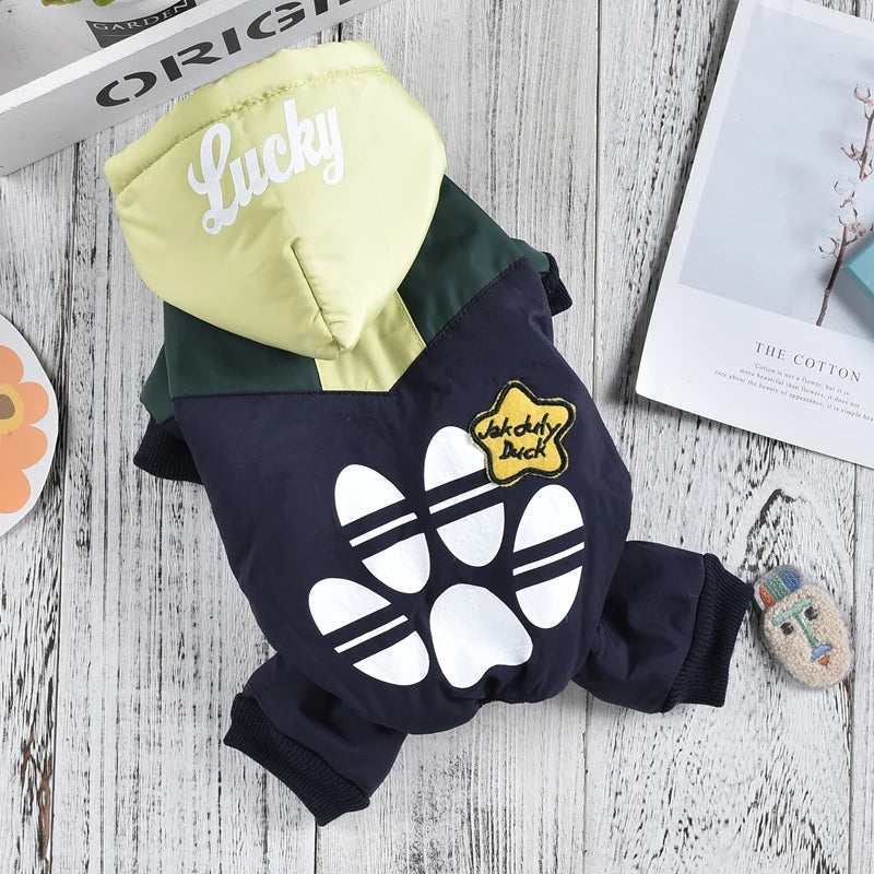 Sports Pet Down Jacket Windproof Overalls Pants Blue Red Rompers For Small Breeds Dogs Winter Warm Clothing Yorkshire Poodle