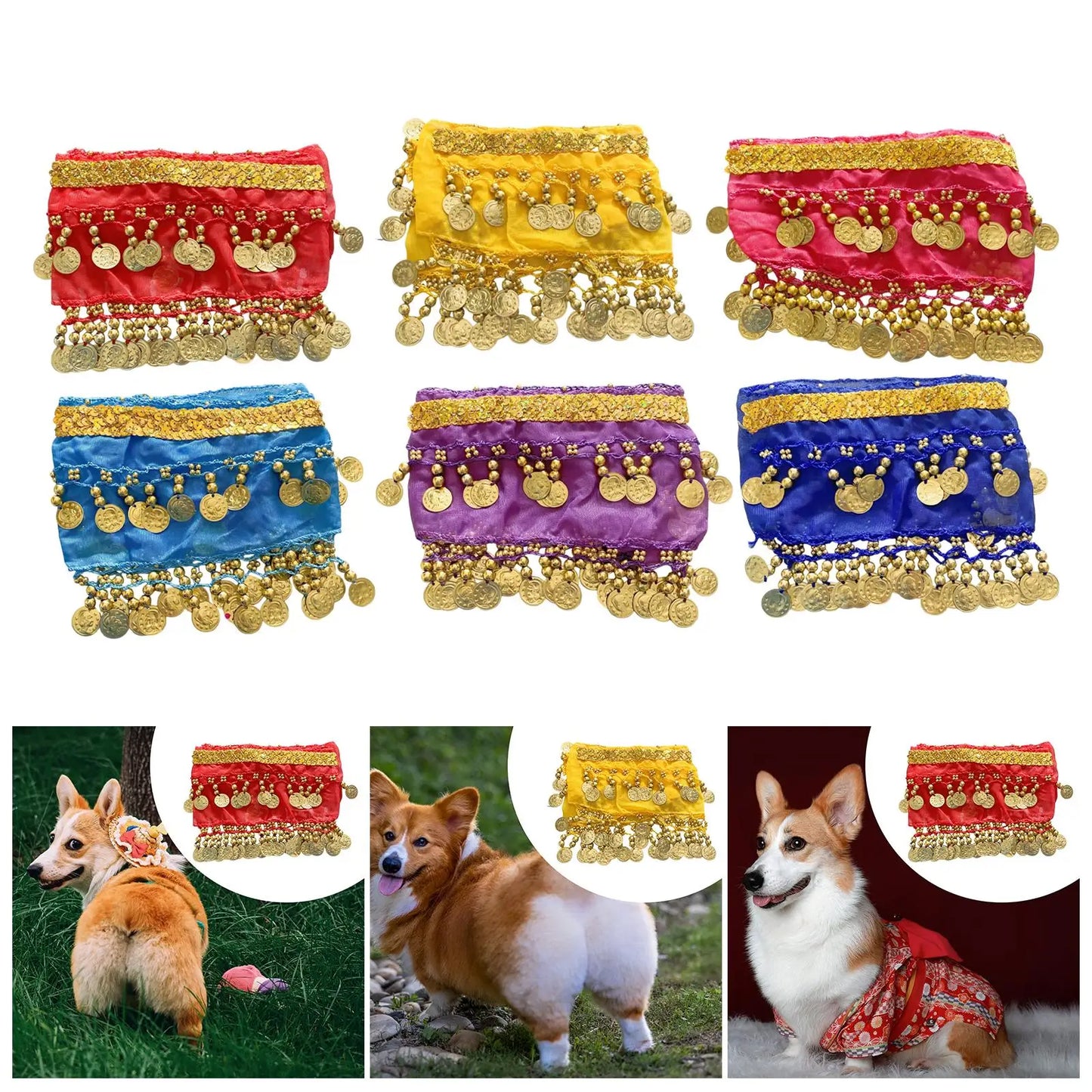 Belly-dancer skirt |Dog Costume Hip Scarf Luxury