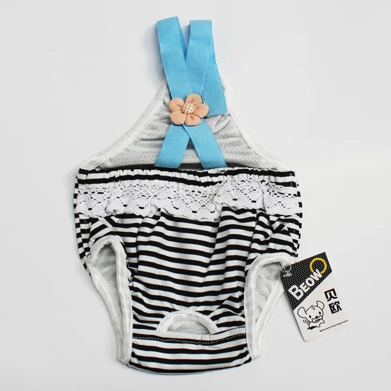 Pet physiology pants, small flower overalls physiology pants, dog hygiene diapers, anti-harassment estrus panties can put urine