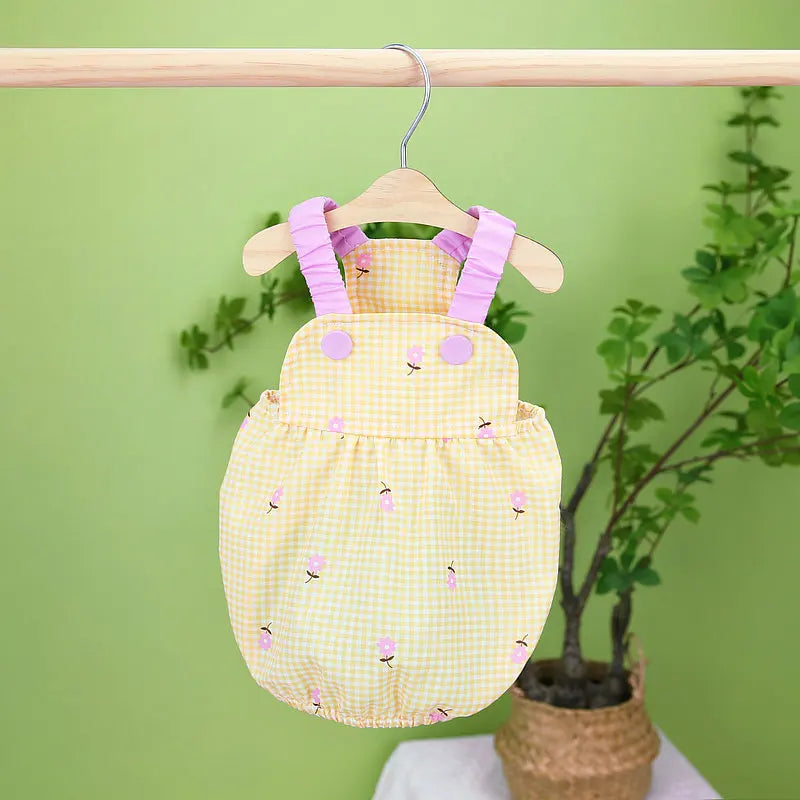 Puppy Dress Summer Pet overalls |Black & White Striped  Dress-|Luxury Blue Overalls Vest