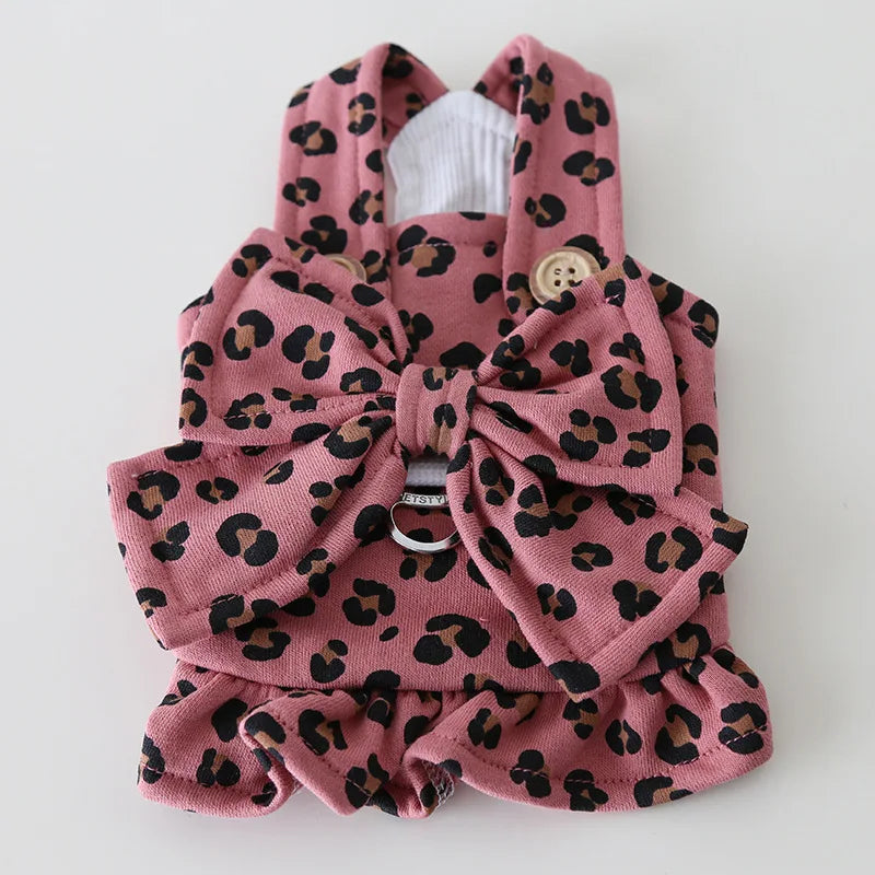 Luxury Small Chihuahua Costume Puppy Big Bowknot Pet Dog Harness Vest Dresses For Small Puppy Couple Cat Coat Yorkie Accessories