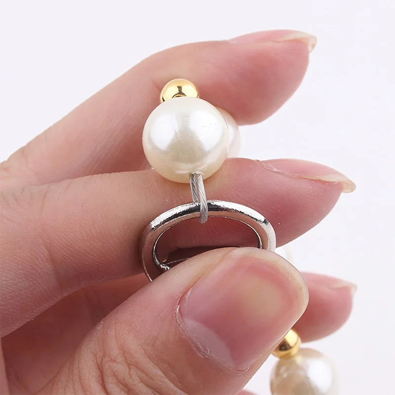 Luxury Pearls Beads Dog Leash Chain for Pets White Gold Leash for Dog Walking Dog Cat Collar Accessories Products for Small Dogs