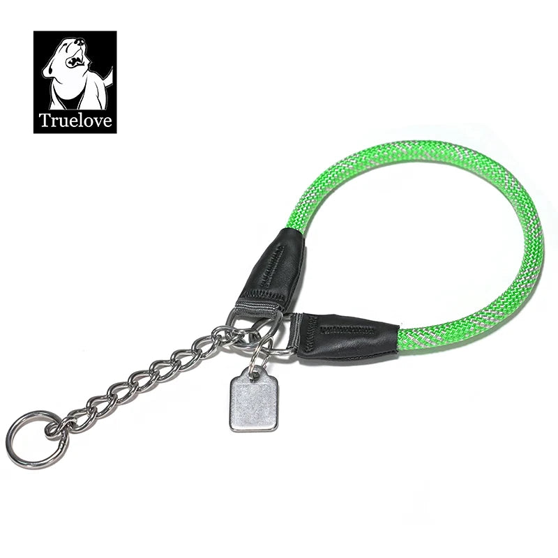Truelove Pet P-Collar New Strong Metal Stainless Steel Nylon Braided Large Rope Training Dog Premium Designer Luxury TLC5374