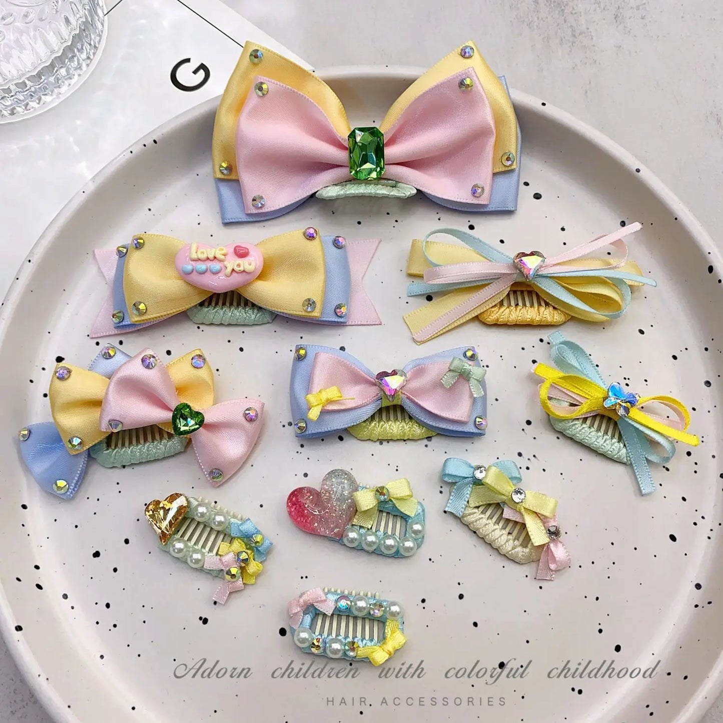 Cute Candy Color Bows Dog Hair Clips Luxury Handmade Pet Hair Accessories Pearl Crystal Hairpins For Puppy Dogs Chihuahua Poodle
