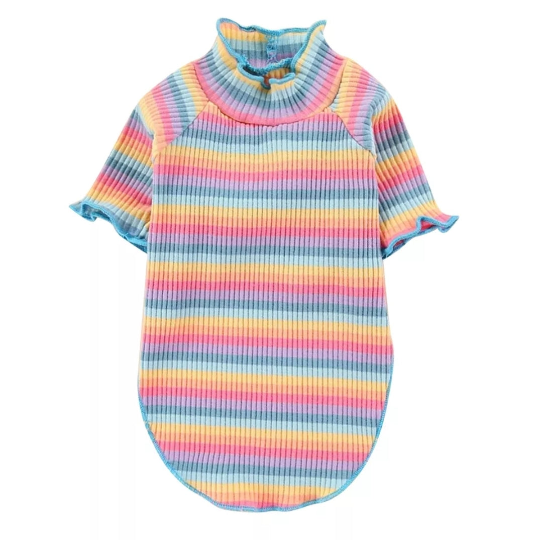 Rainbow striped dog vest T-shirt